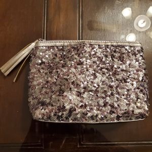 Silver Sequin clutch by STEPHANIE JOHNSON